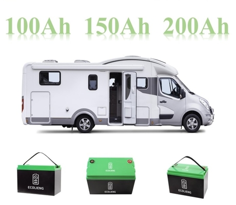 LiFePO4 12V 100Ah Pack de batterie au lithium portable pour les maisons de caravanes de caravanes