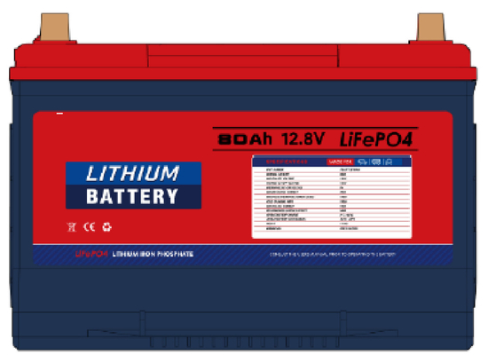 Longue durée de vie La batterie de démarrage LiFePO4 LFP 12,8V 80Ah au lithium fer phosphate