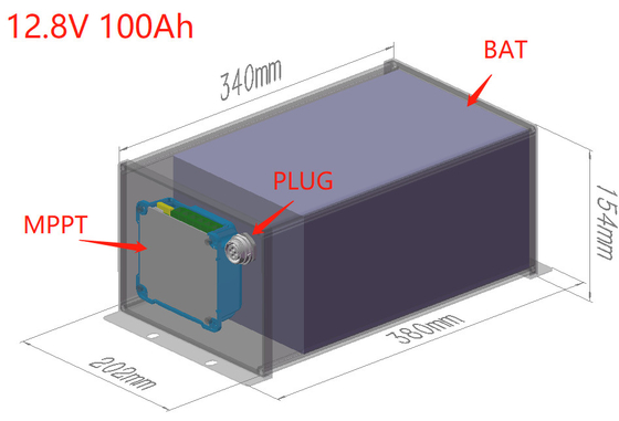 LiFePO4 12V 100Ah éclairage de rue solaire batterie au lithium BMS MPPT tout en un