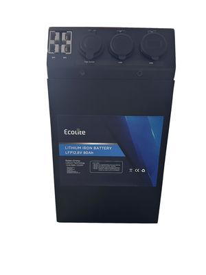 ECOLITE Charge rapide LiFePO4 Pièce de stockage d'énergie portable à base de lithium 12,8v 80A