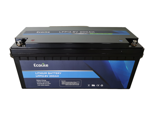Ecolite 4000+Vie de cycle profond PO4 batterie au lithium avec BMS 12.8V 200Ah LFP batterie
