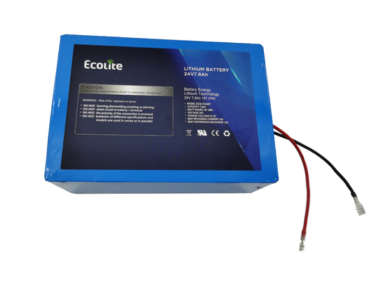 Batterie au lithium LTO 24V 7,8Ah LiFePO4 Batterie pour contrôleur solaire avec BMS