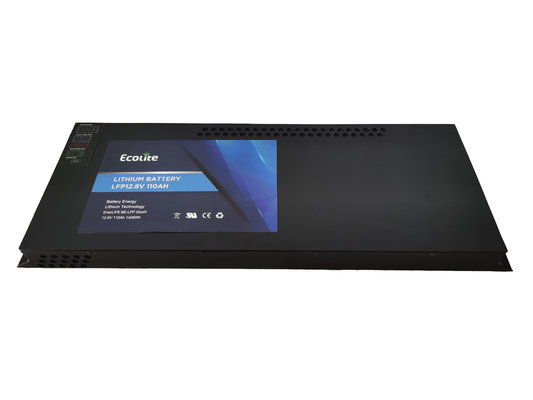 12.8V 110Ah LiFePO4 Slimline Batterie 1408Wh Batterie au lithium BMS intégré pour l'énergie de secours