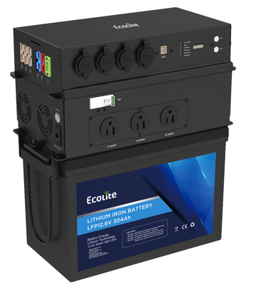 ECOLITE LiFePo4 12,8V 300Ah batterie au lithium 3840Wh centrale électrique portable