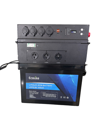Ecolite 12,8V 300Ah 3840Wh puissance portable Batterie au lithium intégrer onduleur de 1200W
