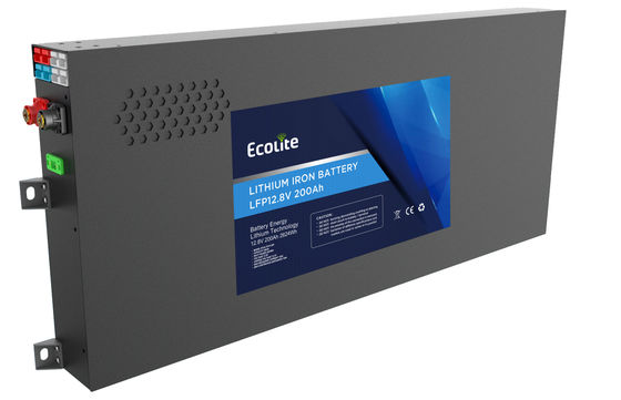 Batterie au lithium ultra-mince pour camping-car 12,8 V 200 Ah, pour véhicule tout-terrain avec BMS