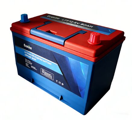 Batterie de démarrage ECOLITE LFP12-801500 12.8V 80Ah LiFePO4 1200A Charge rapide par impulsion pour véhicules